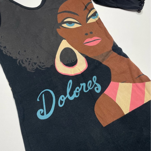 CUSTCO BARCELONA 90s Y2K Funky Artsy Dolores Mesh Sleeve Dress Party Art Deco - Picture 2 of 5